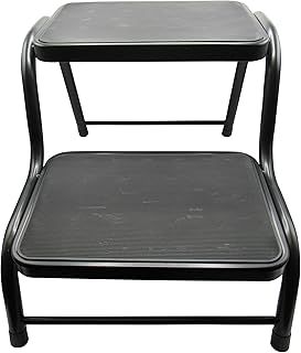 Hot Tub Spa Steps 2 Tier (Black Entry Non Slip Stairs Outdoors)