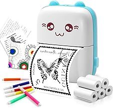 ARCELI Mini Thermal Printer, 200DPI Wireless Bluetooth BT4.0 Photo Printer, Portable Thermal Printer Compatible with Android or iOS APP for Pictures/Notes/Lists/QR Codes(with 5 Roll Thermal Paper)