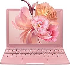 Small Mini Laptop, 10.1 inch (0.79 kg), Ultra Thin and Lightweight Windows 11 Netbook, Celeron N4020, 8GB DDR4 256GB SSD,WiFi, BT,Webcam,USB 3.0,Type-C,HDMI,Perfect for Kids and Adults - Pink