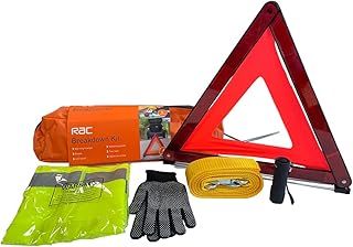 RAC Car & Vehicle Breakdown Kit - Standard Travel Safety Kit for Emergency Roadside Assistance - Includes Warning Triangle, Hi-Vis Vest, Gloves, Towrope & Torch