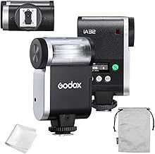 Godox iA32 Mini Flash, GN15 Auto Manual Speedlite, 8 Output Levels 490 Full-Power Flashes, Compatible with Ricoh Canon Sony Nikon Pentax Olympus Leica Compact Digital Vlogging Mirrorless DSLR Cameras