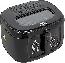 Quest 35239 2.5L Deep Fryer/Features Removable Lid & Large Observation Window/Adjustable Temperature/Ergonomic Cool Touch Handle/Black