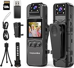 1.4” Screen Body Camera with Audio and Auto Video Night Vision 1080P FHD Mini Police Wearable Body Worn Cam Portable Small Personal Camcorder Sport Action Outdoor Video Recorder (128GB)
