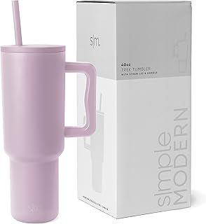 Simple Modern Tumbler 40 oz with Handle and Straw | Insulated Stainless Steel Water Bottle Iced Coffee Cup Travel Mug | Gifts for Women & Men | Trek | 1180ml | Lavender Mist
