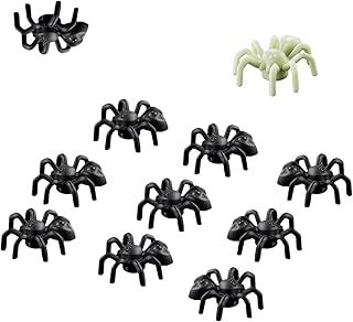 LEGO Animal Halloween Accessory - 10 Black Spiders 🕷 (with Bonus Glow in The Dark Spider)