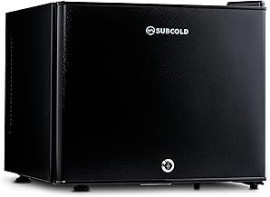 Aire20 LED Mini Fridge | 20L Small Table Top Model | Quiet Frost Free Fridge for Bedrooms & Hotels | Lockable with Solid door & interior LED light (Black)