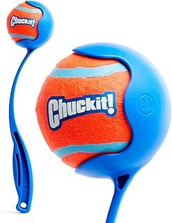 Chuckit! Dog Ball Pocket Laucher Sport Launcher 12M Dog Toy with Medium Tennis Ball Lightweight Fetch Toy Ultra Ball Thrower for Dogs - Medium, 30cm Long