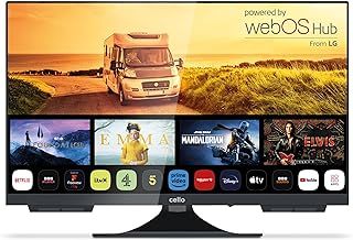 Cello C2224WS 12 Volt 22 inch Traveller Smart Frameless TV Pitch Perfect Speakers | Ultrafast WebOS | Freeview Play | FreeSat | Bluetooth | Netflix | Small TV for Motorhomes | UK Made