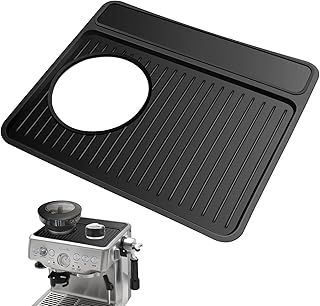 Coffee Machine Mat for Sage 870/875/880, Anti-Scratch Reusable Silicone Non-Slip Espresso Mat, Waterproof Heat Resistant Top Pad for Sage Barista Express Coffee Machine Accessories (Black)