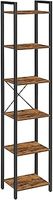 VASAGLE 6-Tier Bookshelf, Bookcase, Shelving Unit, for Office, Study, Living Room, Bedroom, 30 x 40 x 187.5 cm, Industrial, Rustic Brown and Ink Black LLS101B01