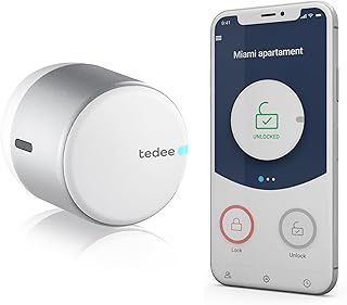 tedee Go Retrofit Smart Door Lock - Digital, Auto Lock, App & Keyless Access in Silver