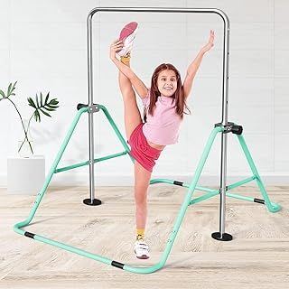 Clover fitness Home Gymnastics Station for Kids with Foldable and Height Adjustable Horizontal Bar