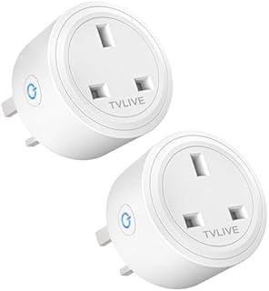 Smart Plug, TVLIVE 2 Pack 13A Smart Plugs Work that with Alexa (Echo, Echo Dot), Google Home, IFTTT, Remote Control and Timer Function, WiFi Outlet, Wifi Plug, Wireless Smart Socket, No Hub Required
