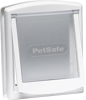 PetSafe — Original Staywell cat and dog flap, 2 ways in — entry and exit - Pet door. Durable, Rigid, Closure Panel (sold separately) - White (S)