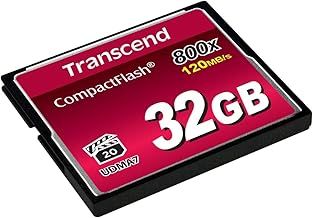 Transcend 32GB CompactFlash 800 Memory Card, Up to 120/60 MB/s, Supports High-Speed Ultra DMA Transfer Mode 7, Ideal for Ultra-High Resolution Full HD and 3D Video Recording TS32GCF800