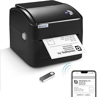 Vretti 5G WiFi Thermal Shipping Label Printer, 4x6, Compatible with Amazon, Etsy, Shopify, eBay, UPS, DHL