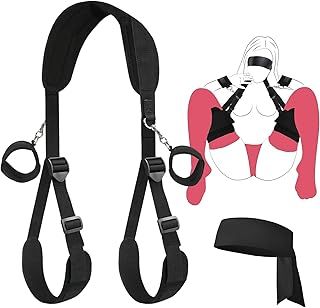 Sex Toys BDSM Bondage Set - Adult Bed Restraints, Erotic Sex Toys4couples Men & Women with Adjustable Leg Rope, Detachable Handcuffs, Bondages Gear & Accessories Blindfold, Adult Sex Swing Toy & Games