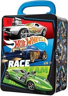 Hot Wheels 1:64 Scale cars Metal Car Carry Case I 18 Toy Storage & Organiser Gift for Collectors Kids Ages 3 Years Old Up 3D HW Race lid design (Cars not included)