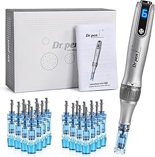 Dr.pen Microneedling M8S, Professional Dermapen Wireless Derma Roller Pen with 12pcs 12PIN, 4pcs 36PIN, 4pcs Naao Round Replacement Cartridges Needles for Skin, Face, Body, Hair Growth