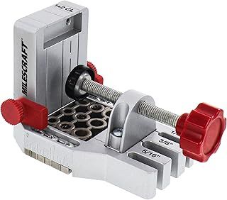 Milescraft 1334 Joint Master – Self-Clamping Aluminum Doweling Jig. Creates Edge, Corner, and Surface Joints. Includes Centering Spacers. for 1/4in, 5/16in, and 3/8in Dowel Pins