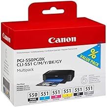 Canon Ink Cartridge for Pgi550Pgbk/Cli551 - Multicolour (Pack of 6)