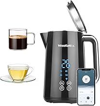Smart Kettle by WeeKett - voice control with Amazon Alexa, Google & Siri, Temperature Control, Keep Warm, LED Touch Display, Stainless Steel Insulated, Cool Touch, BPA Free, Black, 3000W, 1.7L