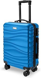 AVIO Wave Cabin Suitcase 55x40x20cm - Lightweight Double Wheel Luggage Bag, 2 Internal Pockets, Telescopic Handle 3 Heights, Durable ABS Hard Shell - Approved by Most Airlines