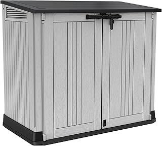 Keter Store-It-Out Prime 4.3 x 3.7 ft. Outdoor Resin Storage Shed with Easy Lift Hinges, Perfect for Yard Tools, Pool Toys and Garden Accessories, Grey