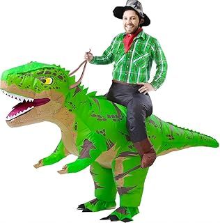 Inflatable Dinosaur Costumes Adult Size T-REX Ride on Halloween Costume Funny Dino Blow up Costume