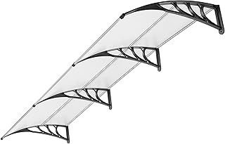 Window Door Awning Canopy Transparent with Black Bracket 3pcs