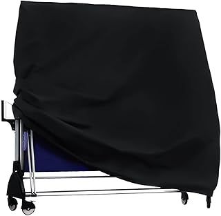 Table Tennis Cover - Protective, Outdoor, Tearproof, Waterproof, Windproof, UV-resistant, Black, 185x165x70cm