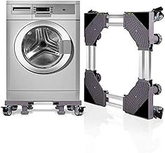 KELIXU Movable Adjustable Base Double Tube Multi-functional with 4 Strong Feet and 4×2 Locking Rubber Swivel Wheels Mobile Case Roller Dolly for Washing Machine,Dryer and Refrigerator