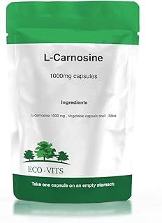 ECO-VITS L-CARNOSINE (1000MG) 120 CAPS. Recyclable Packaging. Sealed Pouch