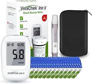 Vivachek Diabetes Test Kit, Blood Sugar Tester with Ketone and Hypo Warning, 𝐍𝐇𝐒 𝐀𝐩𝐩𝐫𝐨𝐯𝐞𝐝, 900 Memory, Blood Glucose Monitor with Test Strips x 50 and Lancet x 50 -in mmol/L
