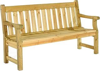 Darwin Garden Bench - 150cm 3 Seat Wooden Park Seat - Durable Thick Timbers 3 Person (Dark Grey) - FSC®