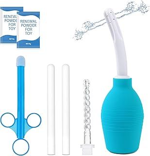 Sex Toy Cleaner Care Kits for Sex Doll Male Masturbators,7 Pack Adult Male Toy Vagina and Anal Cleaning Set, Reusable Drying Rod Lube Lubricant Applicator 10.8 Oz Bulb Douche Washer Maintenance Kit