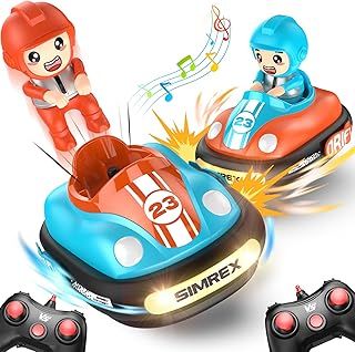 Remote Control Bumper Car for Kids, RC Ejecting Bumper Vehicle for Kids, Toys with Light Music Sound, RC Battle Race Car Set of 2 Players, Gift for Toddler Boys and Girls