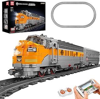 Mould King 12018 Steam Locomotive Train Model Building Blocks, 1541 Pieces Locomotive Set with Working Headlights, Gift for Children, Boys and Girls 14+