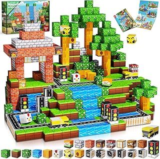 Magnetic Blocks - 150PCS Magnetic Building Blocks Road Forest Cubes Toys for Montessori Toddler Birthday Gifts -STEM Sensory Construction Toys for Kids Ages 3+ for Boy & Girl