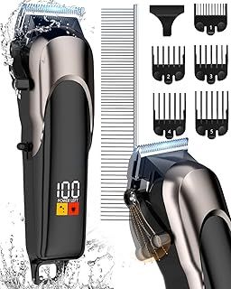 ACE2ACE Dog Clippers Professional for Thick Hair, Cordless Dog Grooming kit, Cat Clippers for Matted Fur, Low Noise Rechargeable Pet Shaver (2.0 Pro Black)