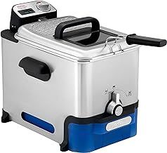 Tefal Deep Fryer Oleo Clean Pro, 3.5 Litre Oil Capacity, Oil Storage Box, Easy Cleaning, Stainless Steel, 1.2 kg, 6 Portions, Chips, Fried Chicken 2300W F58-M2, Grey/Blue