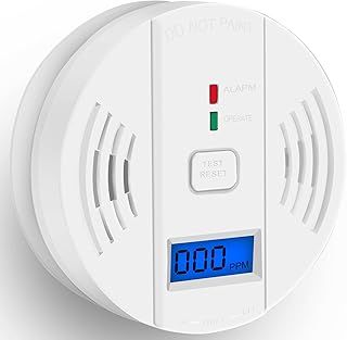 Carbon Monoxide Detector, CO Detectors with LED Indicator & Silence Button, EN 50291 CO Alarms Monitor for Home Safety (AA Battery NOT Included) (1PCS CARBON MONOXIDE DETECTOR)