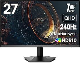 KOORUI 27 Inch Gaming Monitor, QHD1440P, 240Hz, VA, 1ms, Adaptive Sync Compatible, Tilt Adjustable, Eye Care GN05