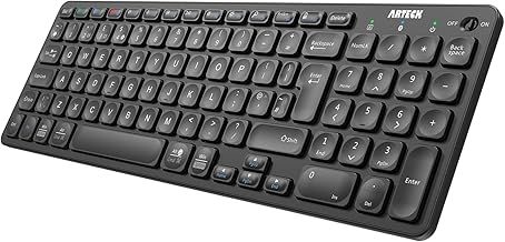 HB305-2 Universal Multi-Device Bluetooth Keyboard Ultra Compact Wireless Bluetooth Keyboard with Media Hotkeys for Windows iOS iPad OS Android Computer Desktop Laptop Surface Tablet Smartphone