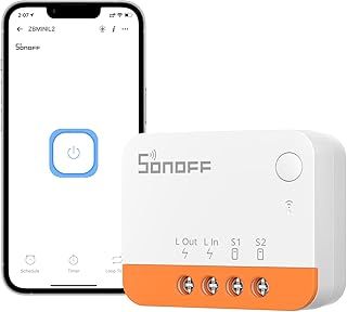 No Neutral Wire Required, SONOFF ZBMINIL2 Zigbee Smart Light Switch (2 Way), Works with Alexa, SmartThings Hub, Google Home&SONOFF ZBBridge-P, ZigBee Hub Required