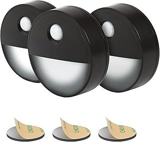 Sensor Lights: Motion Sensor Light, Battery-Powered Night Light, Wireless LED Motion Sensor Light for Bathrooms, Cupboards, Stair Lights Ideal Night Light for Hallwaym, Pack of 3 Cold White