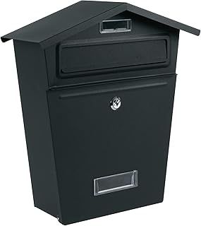 ZENO Post Box | Large Wall Mounted Modern Mailbox | Post Letter Box for Home | Classic Mail Box with 2 Keys | Easy To Install | Super Secure | Nameplate | Keep Your Mail Safe (Beige)