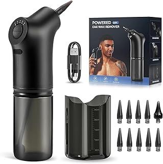 Ear Wax Removal Kit - Electric Water Powered Ear Cleaner Tool for Adults & Kids, Home Use - 4 Cleaning Modes, 10 Disposable Tips