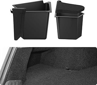 BASENOR Trunk Bins for Tesla Model Y Trunk Organiser Waterproof Rear Trunk Storage Bins Side Box with Carpeted Lip Tesla Interior Accessories 2022 2023 2024 2025