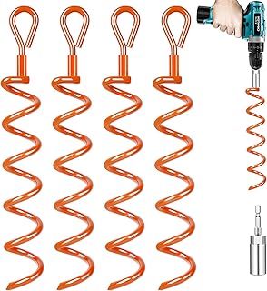 ground anchors with adapter, ground anchors for trampoline, spiral shed anchor kit for securing tents, canopies, tarpaulins, trampolines, swings etc